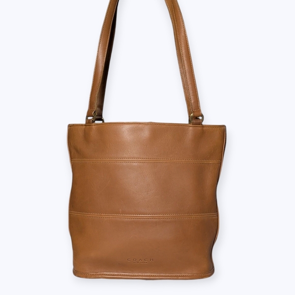 Coach Handbags - Vintage Coach Tribeca Shopper Tote Bag Tan Glove-Tanned Leather Authentic 9098